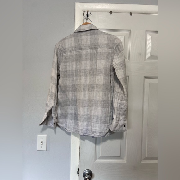 Faherty Reversible Belmar Shirt PEARL GRAY BUFFALO XS - Picture 4 of 8